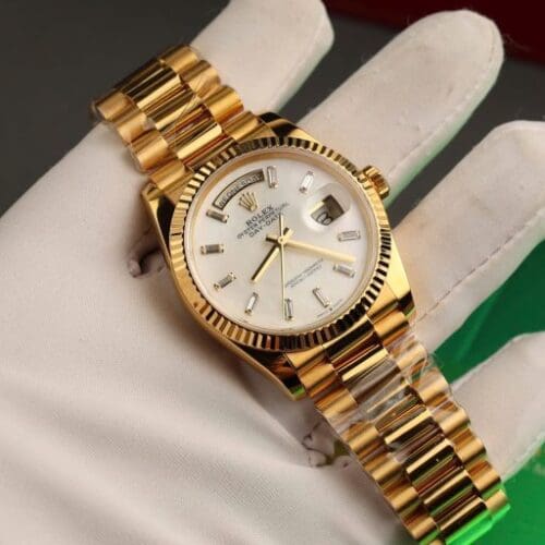 Rolex Day-Date 36mm Mother Of Pearl Dial Custom Gold Wrapped